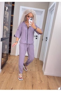 Жіночий костюм на блискавці колір лаванда 