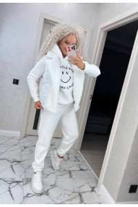 Жіночий спортивний костюм трійка білого кольору 