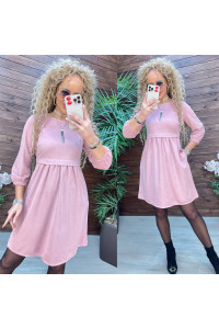 Жіноче плаття із замша пудрового кольору